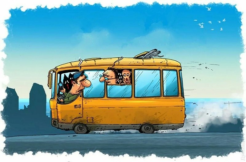 анекдот про поездку в Грецию - в автобусе