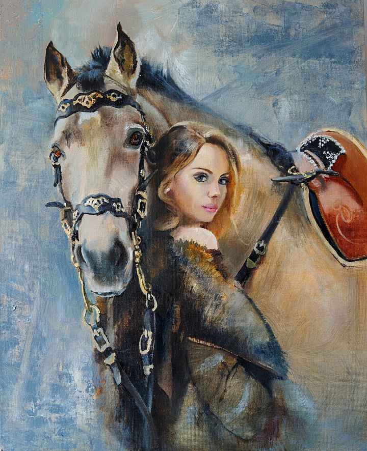 башкирская девушка с лошадью